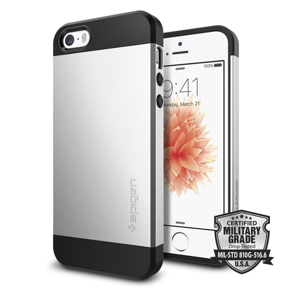 Spigen® Slim Armor™ 041CS20249 iPhone SE (2016) / 5s / 5 Case – Satin Silver