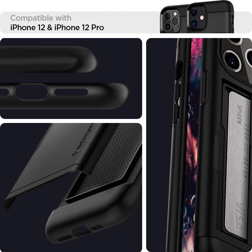 Spigen® Slim Armor™ CS ACS01707 iPhone 12 / 12 Pro Case - Black