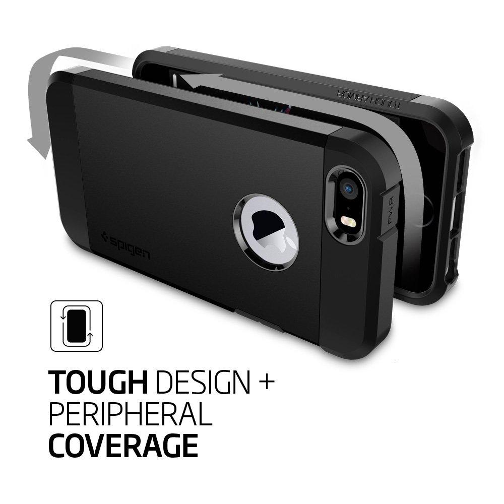 Spigen® Tough Armor™ SGP10492 iPhone SE (2016) / 5s / 5 Case - Smooth Black