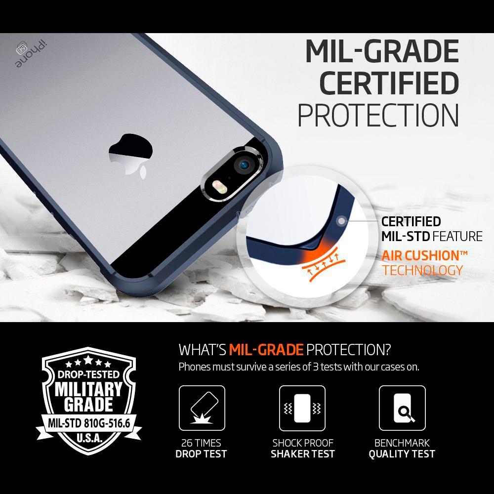 Spigen® Ultra Hybrid™ SGP10711 iPhone SE (2016) / 5s / 5 Case - Metal Slate