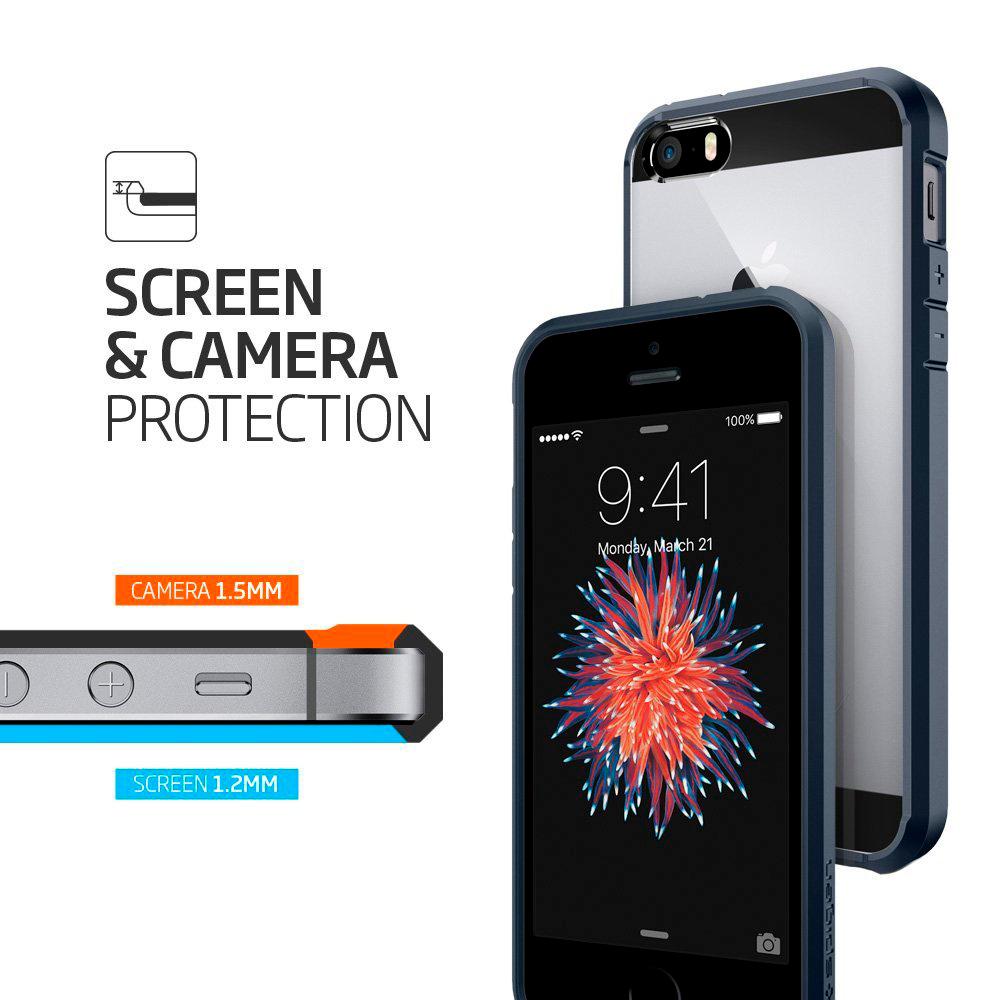 Spigen® Ultra Hybrid™ SGP10711 iPhone SE (2016) / 5s / 5 Case - Metal Slate