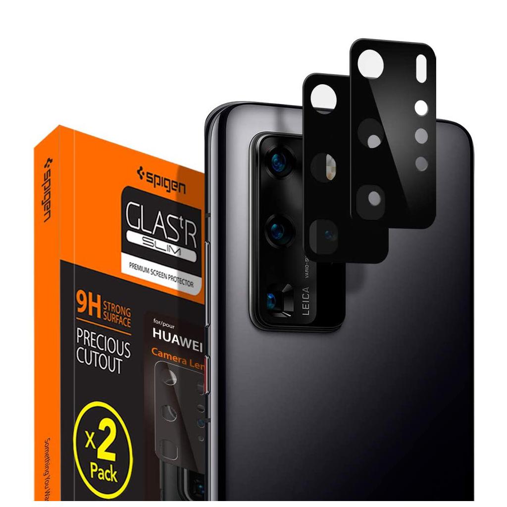 Spigen® x2Pack GLAS.tR™ AGL01251 Huawei P40 Pro Premium Tempered Glass Camera Lens Screen Protector - Black