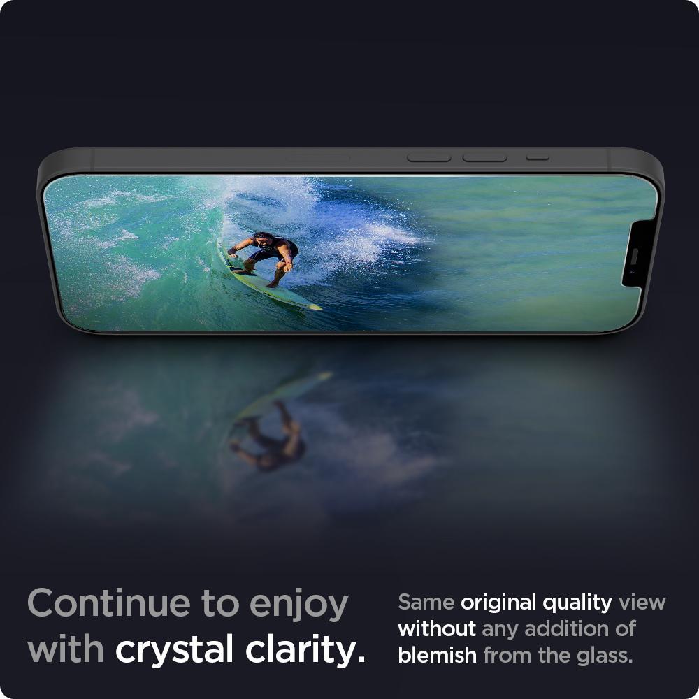 Spigen® x2Pack GLAS.tR™ EZ FIT™ HD AGL01801 iPhone 12 / 12 Pro Premium Tempered Glass Screen Protector
