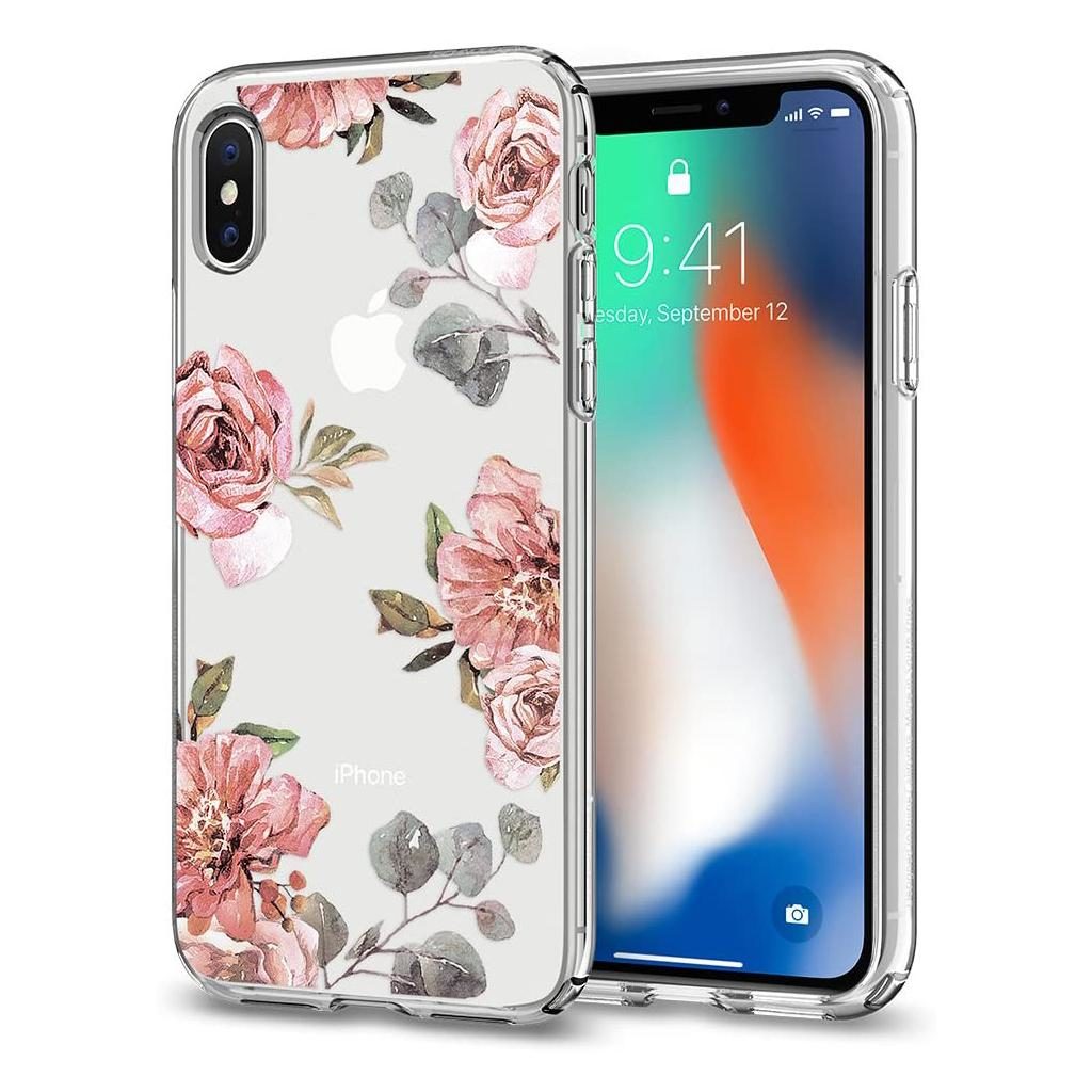 Spigen® Liquid Crystal™ Aquarelle 057CS22623 iPhone X Case – Aquarelle Rose