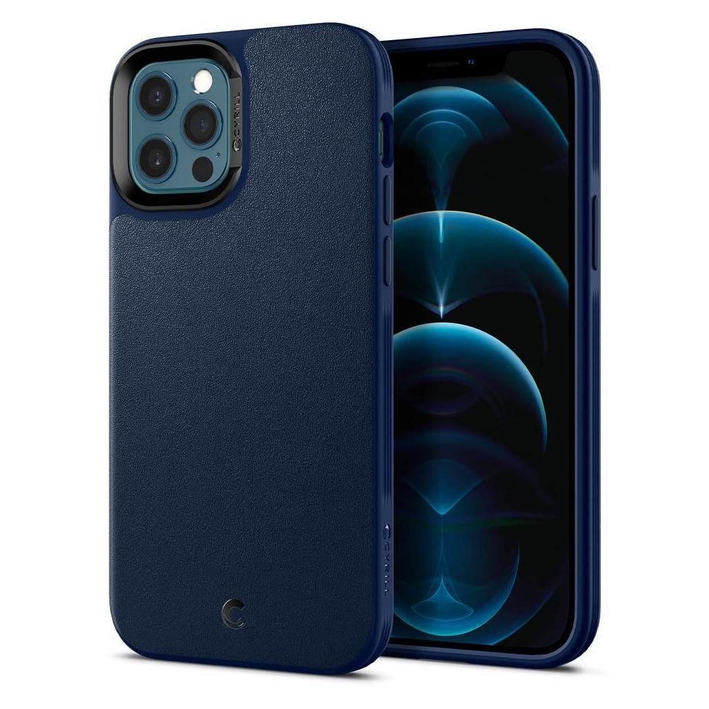Spigen® Ciel by Cyrill Leather Brick Collection ACS01735 iPhone 12 / 12 Pro Case – Navy