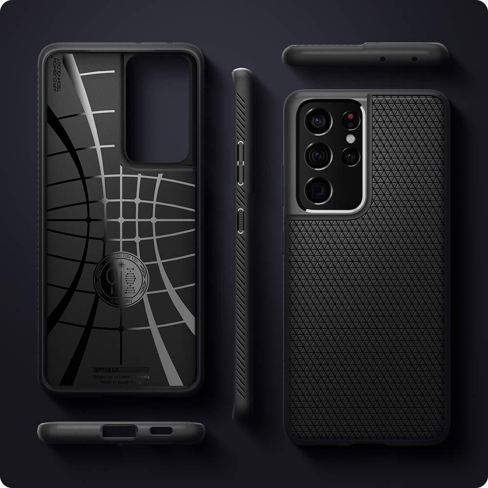 Spigen® Liquid Air™ ACS02350 Samsung Galaxy S21 Ultra Case - Matte Black