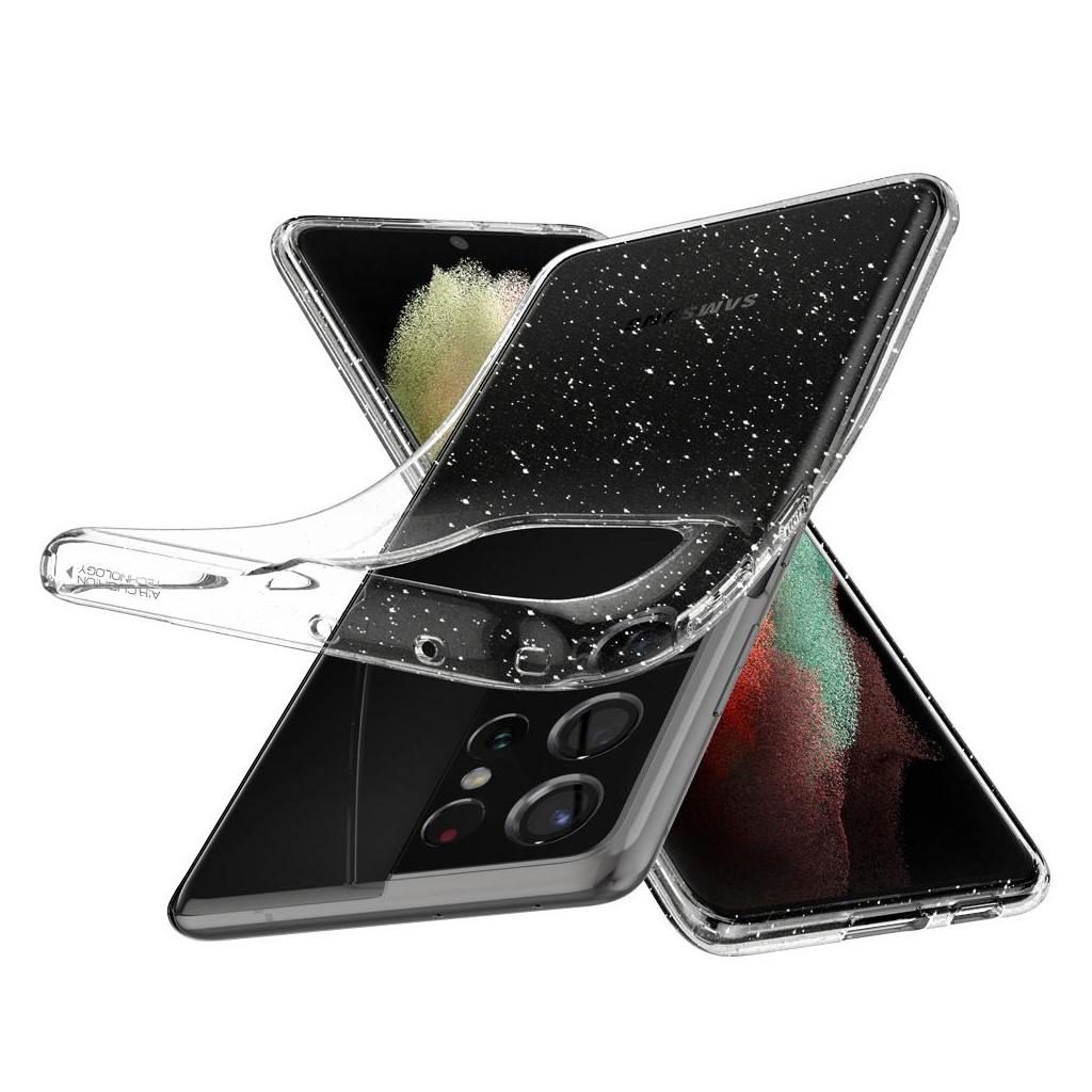 Spigen® Liquid Crystal™ Glitter ACS02348 Samsung Galaxy S21 Ultra Case - Crystal Quartz
