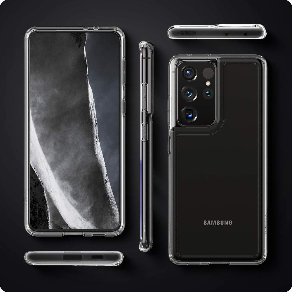 Spigen® Ultra Hybrid™ ACS02351 Samsung Galaxy S21 Ultra Case - Crystal Clear