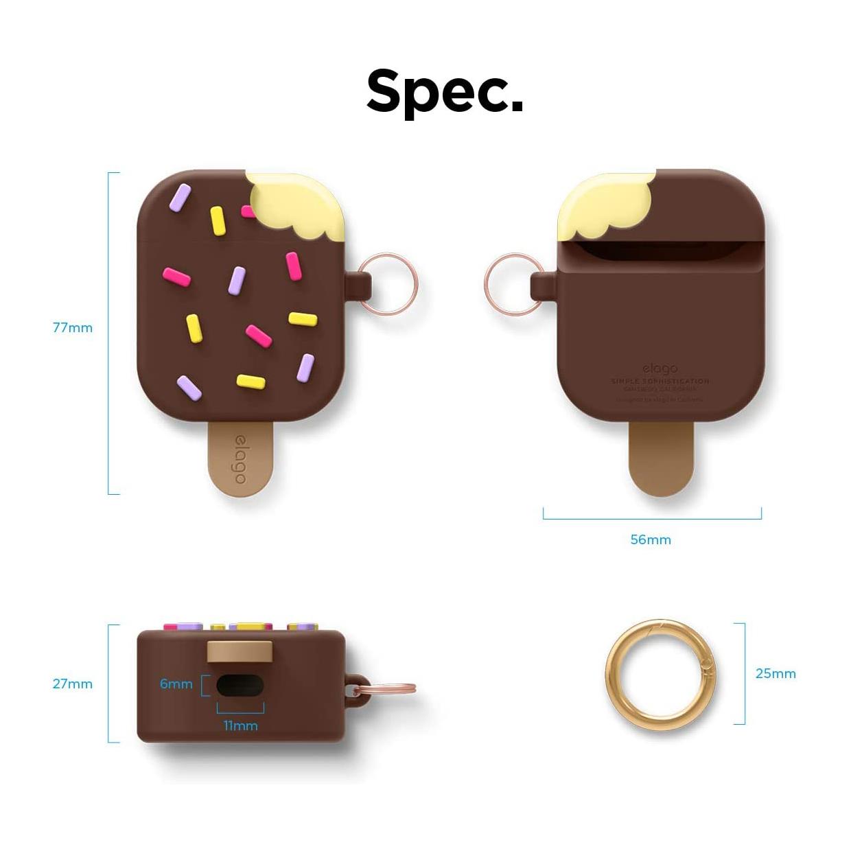 Elago® Ice Cream EAP-ICE-DBR Apple AirPods Case – Chocolate