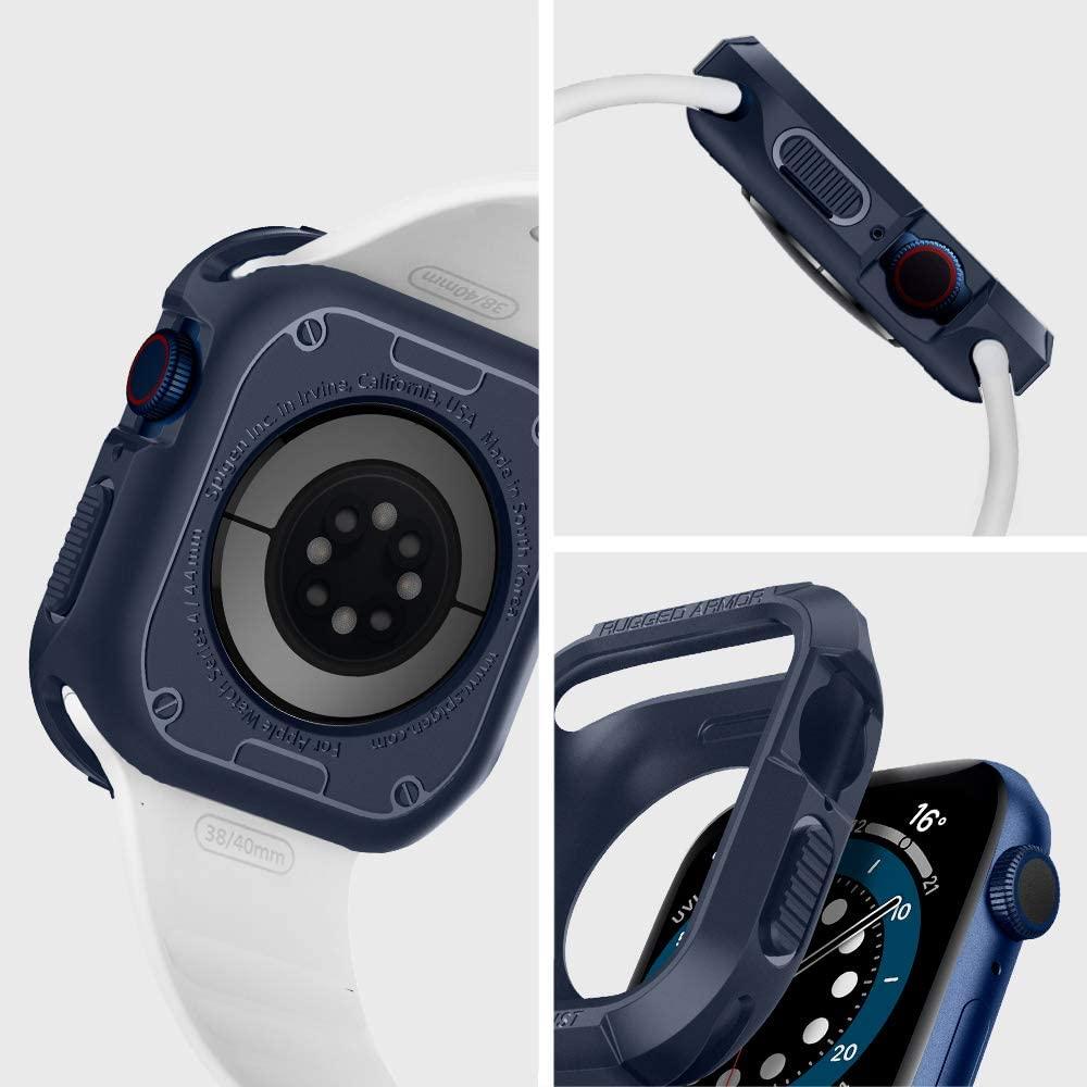 Spigen® Rugged Armor™ ACS02224 Apple Watch Series 6 / 5 / 4 / SE (44mm) Case - Navy Blue