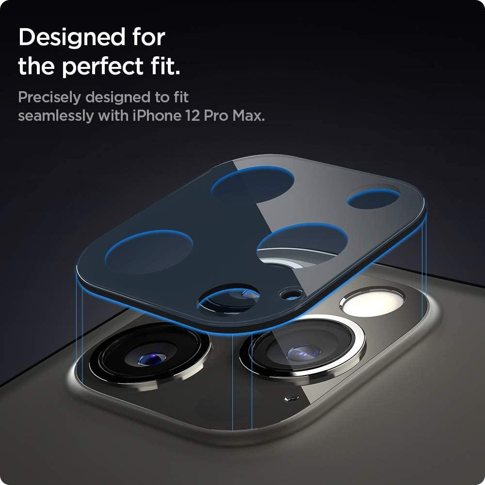Spigen® (x2Pack) GLAS.tR™ Optik Camera Lens AGL02453 iPhone 12 Pro Max Premium Tempered Glass - Graphite