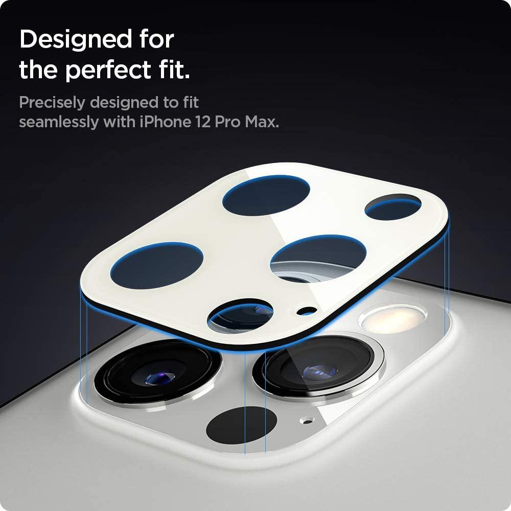 Spigen® (x2Pack) GLAS.tR™ Optik Camera Lens AGL02455 iPhone 12 Pro Max Premium Tempered Glass – Silver