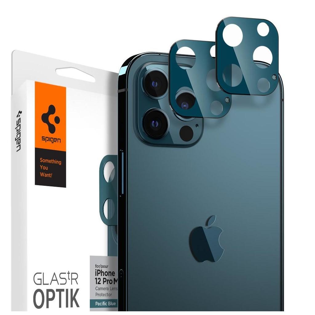 Spigen® (x2Pack) GLAS.tR™ Optik Camera Lens AGL02456 iPhone 12 Pro Max Premium Tempered Glass - Pacific Blue