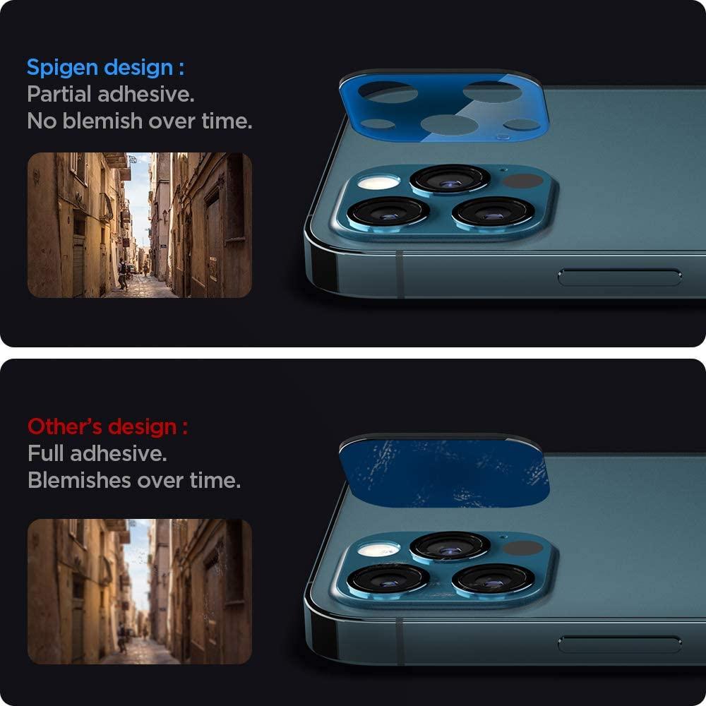 Spigen® (x2Pack) GLAS.tR™ Optik Camera Lens AGL02456 iPhone 12 Pro Max Premium Tempered Glass - Pacific Blue