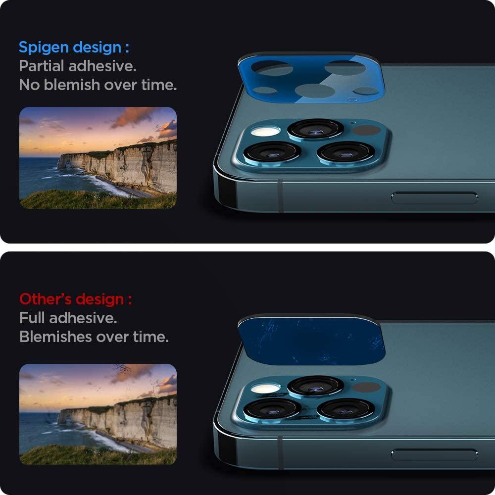 Spigen® (x2Pack) GLAS.tR™ Optik Camera Lens AGL02460 iPhone 12 Pro Premium Tempered Glass - Pacific Blue