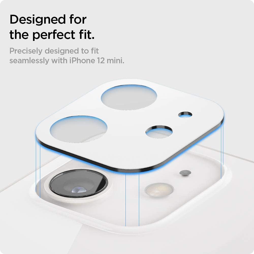 Spigen® (x2Pack) GLAS.tR™ Optik Camera Lens AGL02461 iPhone 12 Mini Premium Tempered Glass - White