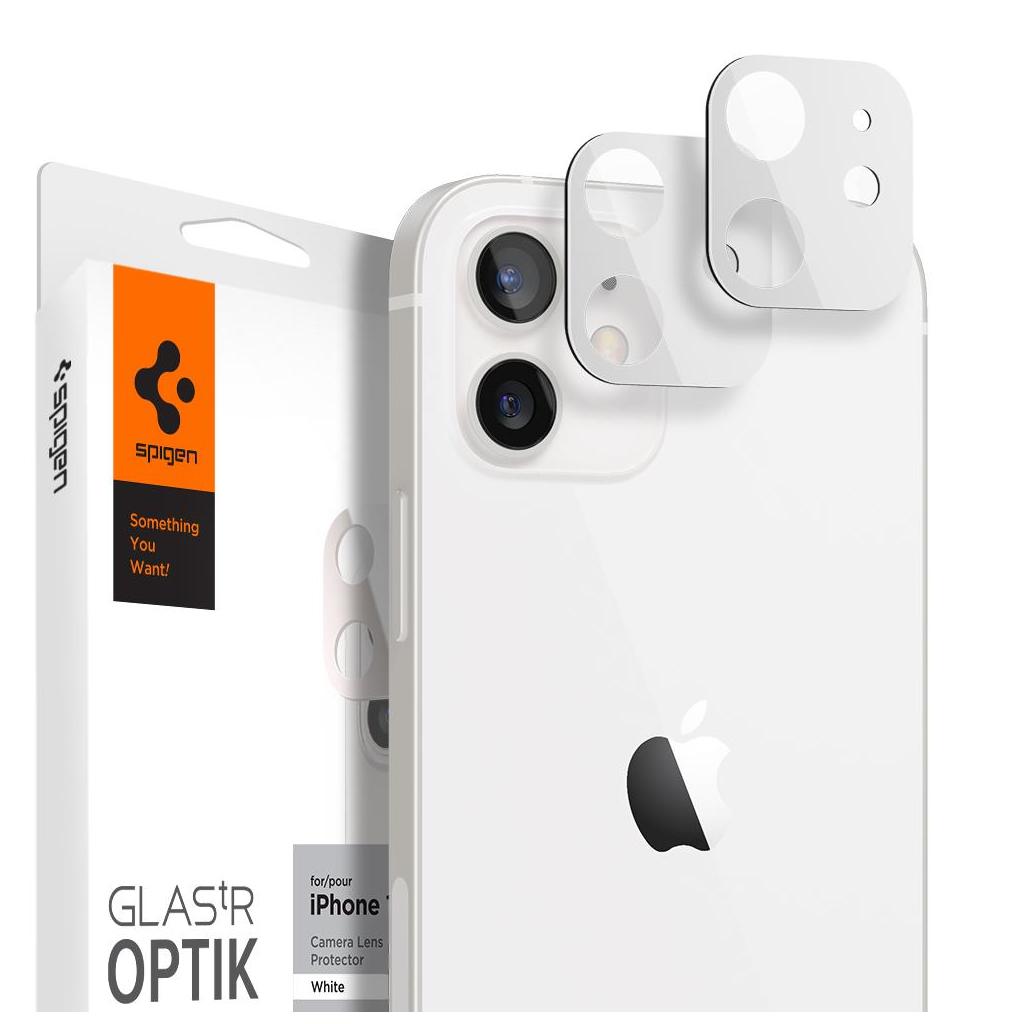 Spigen® (x2Pack) GLAS.tR™ Optik Camera Lens AGL02469 iPhone 12 Premium Tempered Glass – White