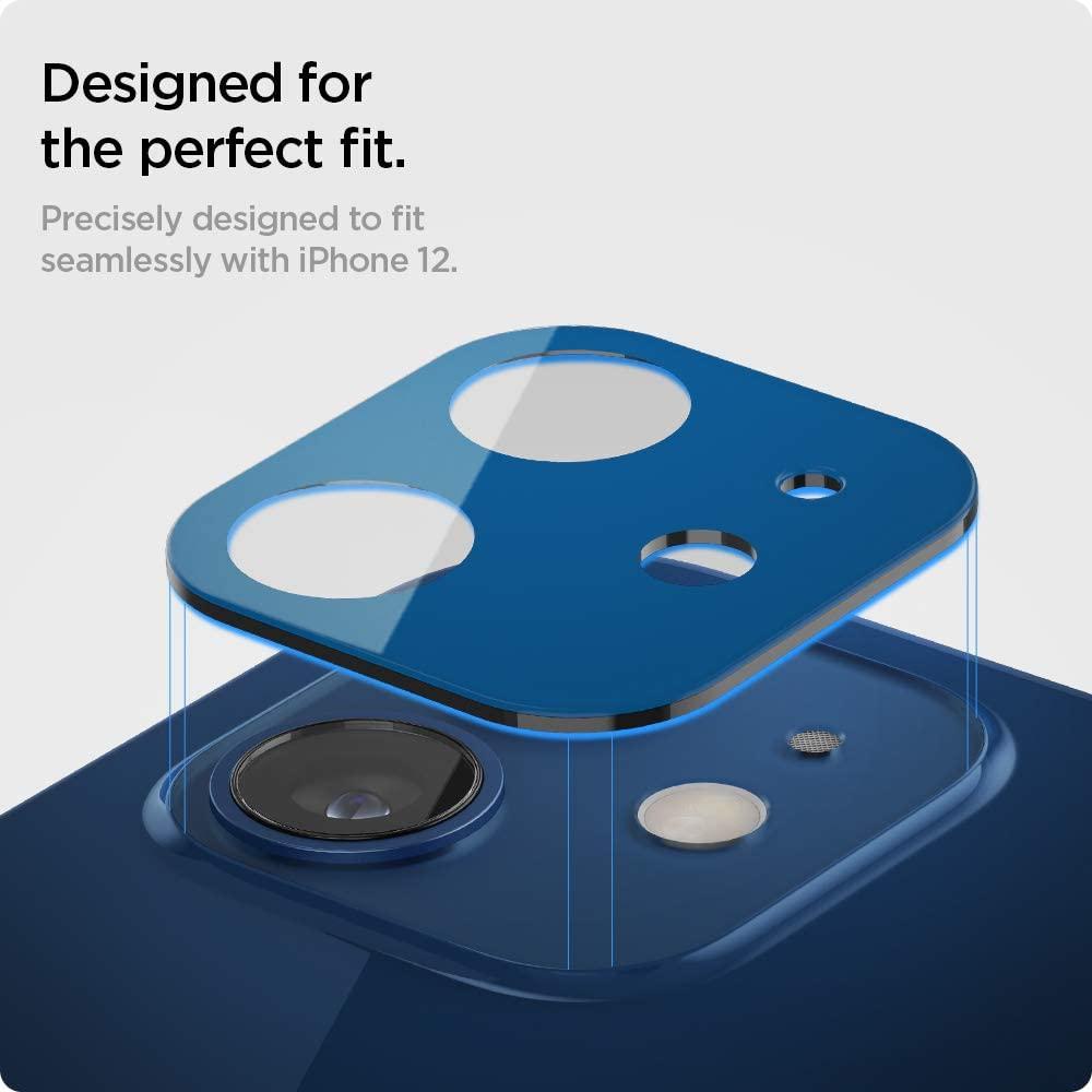 Spigen® (x2Pack) GLAS.tR™ Optik Camera Lens AGL02470 iPhone 12 Premium Tempered Glass – Blue