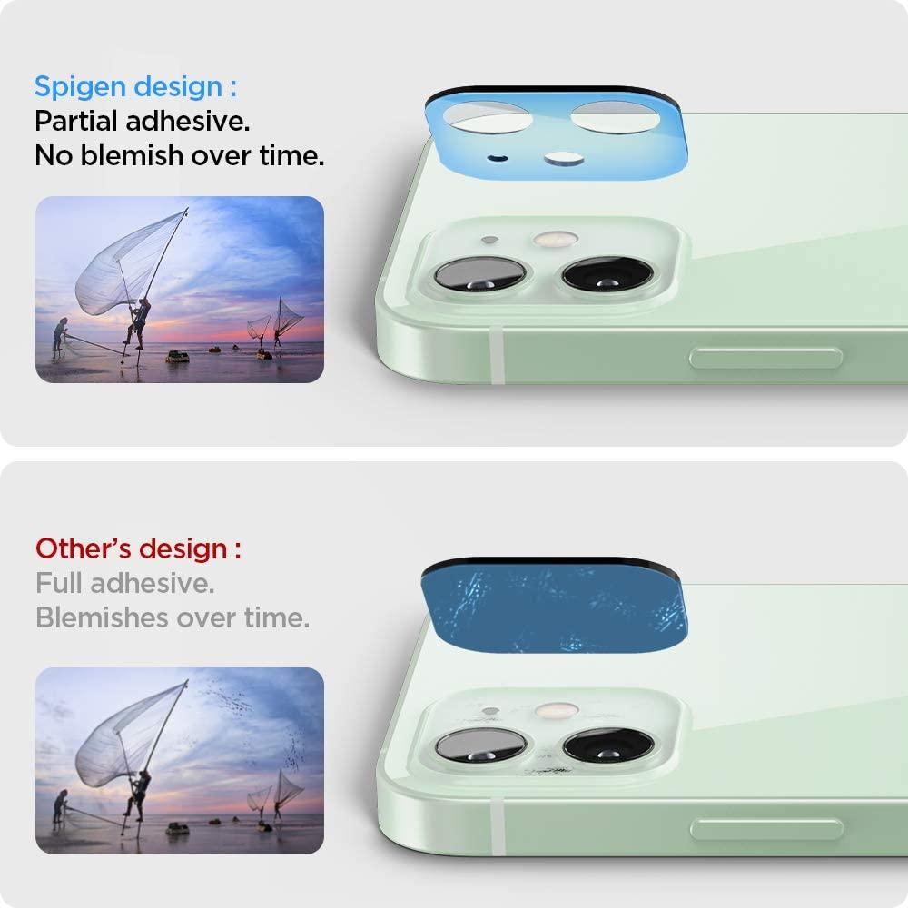 Spigen® (x2Pack) GLAS.tR™ Optik Camera Lens AGL02471 iPhone 12 Premium Tempered Glass – Green