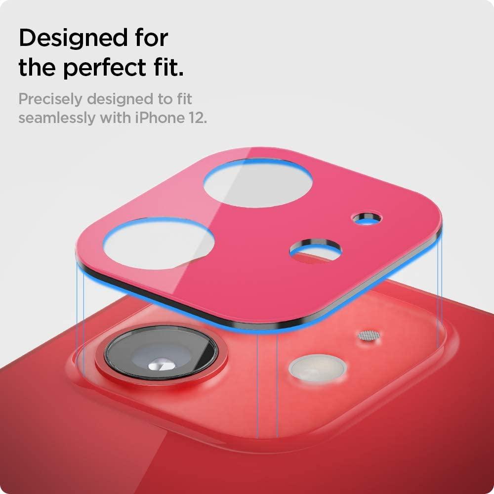 Spigen® (x2Pack) GLAS.tR™ Optik Camera Lens AGL02472 iPhone 12 Premium Tempered Glass – Red