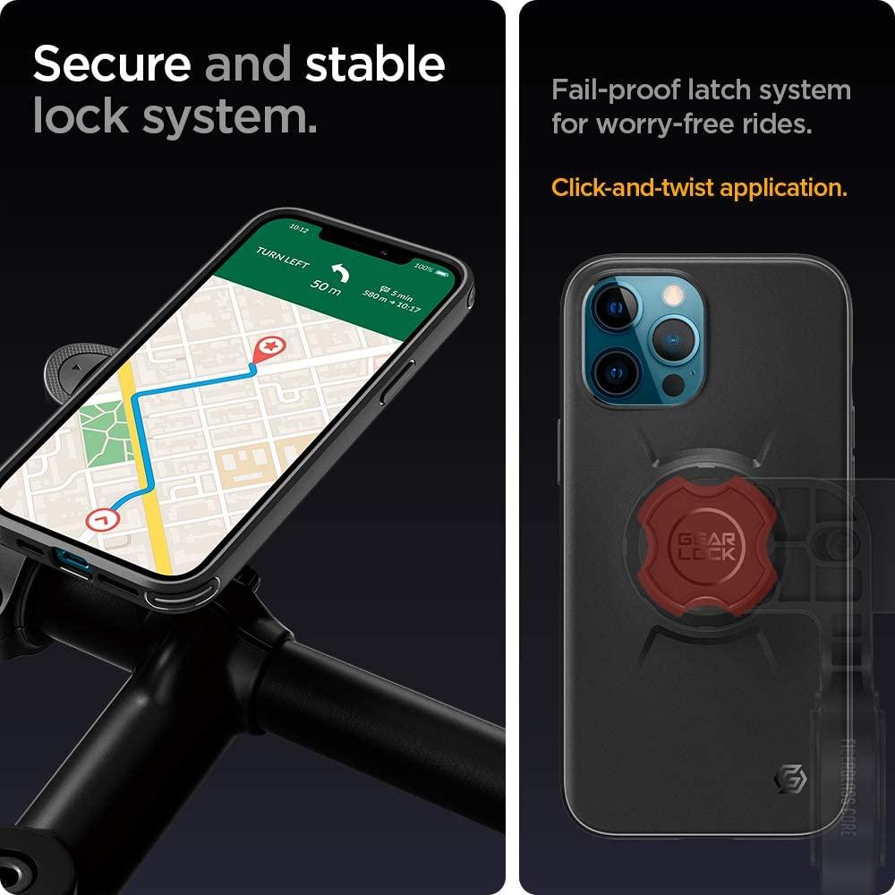 Spigen® Gearlock™ ACS01587 iPhone 12 Pro Max Bike Mount Case - Black