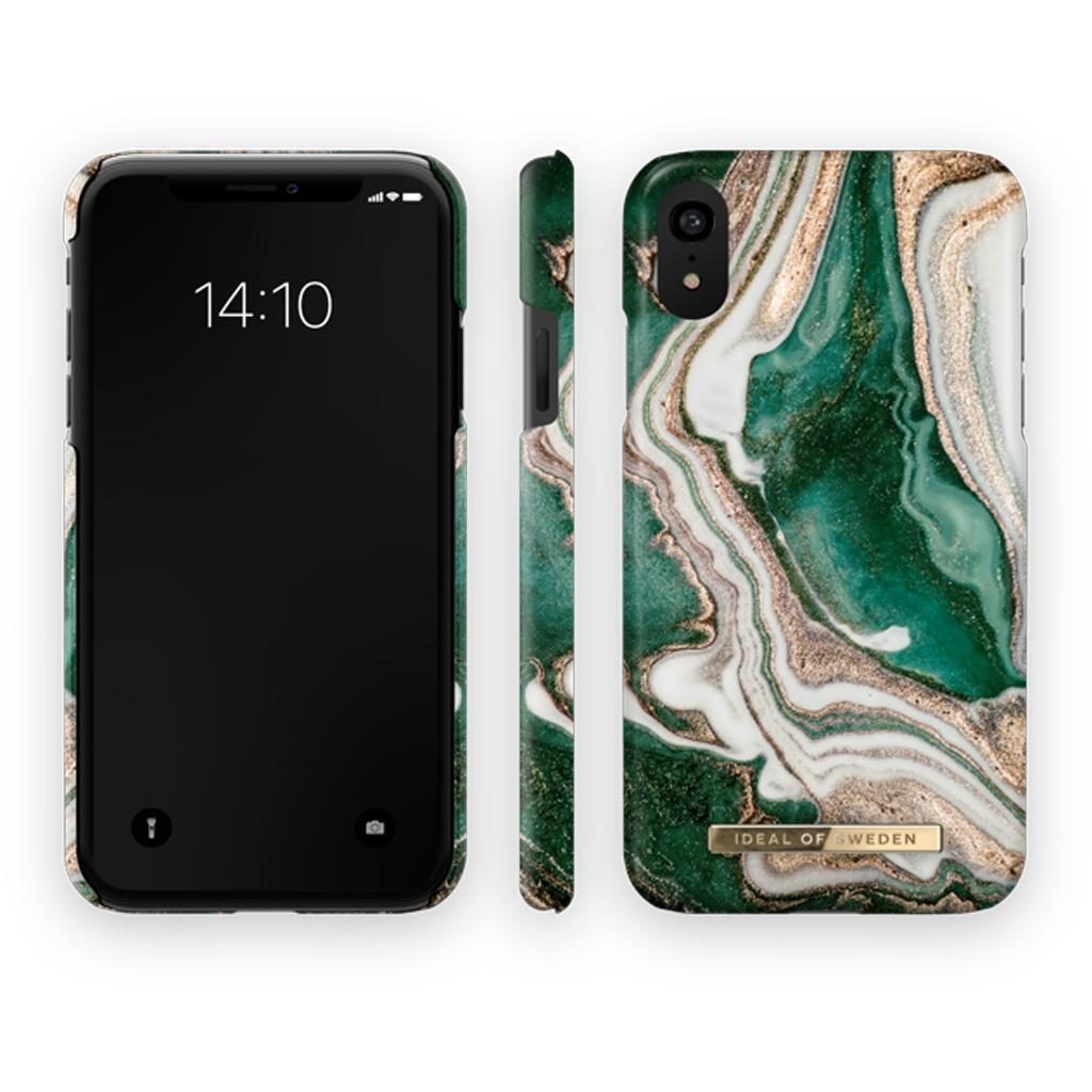 iDeal Of Sweden IDFCAW18-I1861-98 iPhone XR Case – Golden Jade Marble