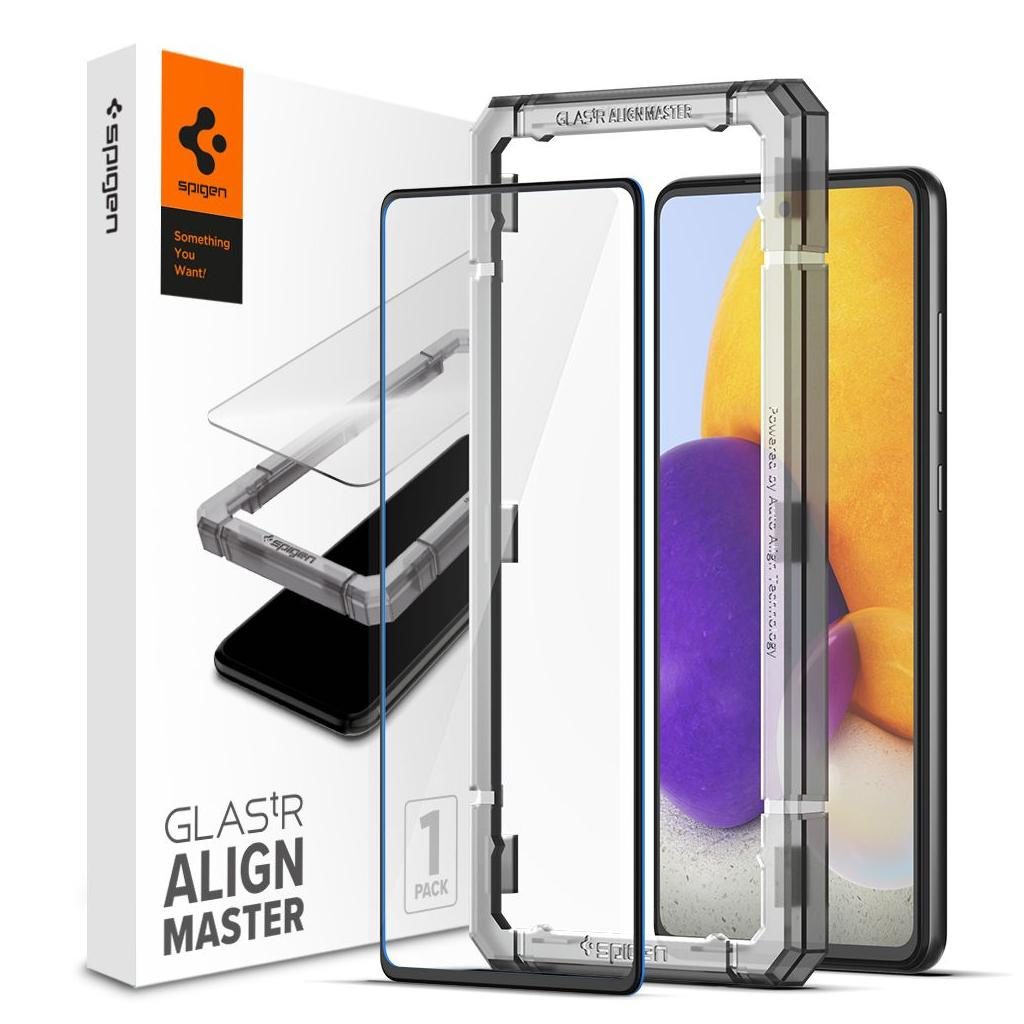 Spigen® GLAS.tR™ ALIGNmaster™ Full Cover HD AGL02828 Samsung Galaxy A72 Premium Tempered Glass Screen Protector