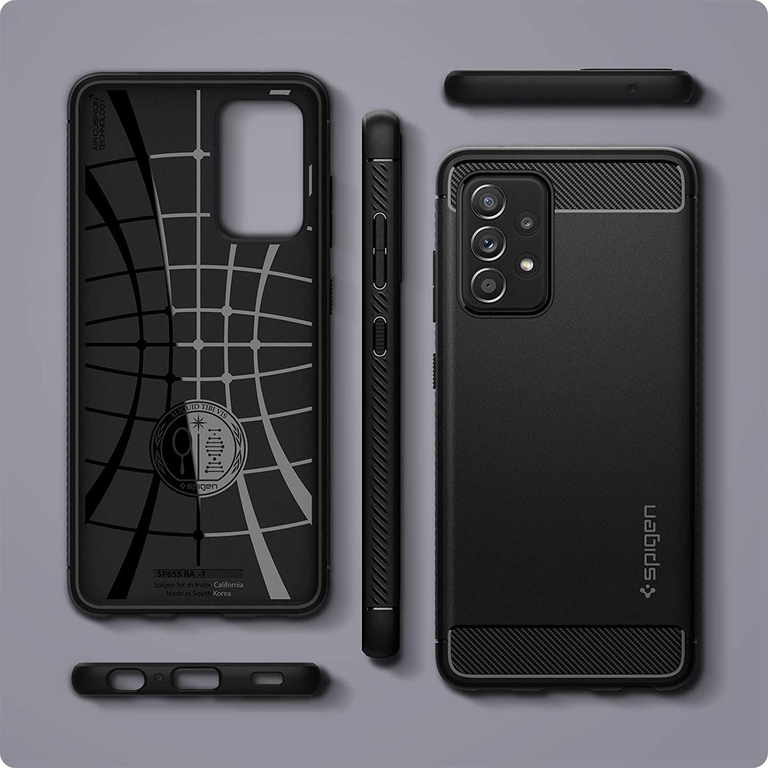 Spigen® Rugged Armor™ ACS02315 Samsung Galaxy A52 Case - Matte Black