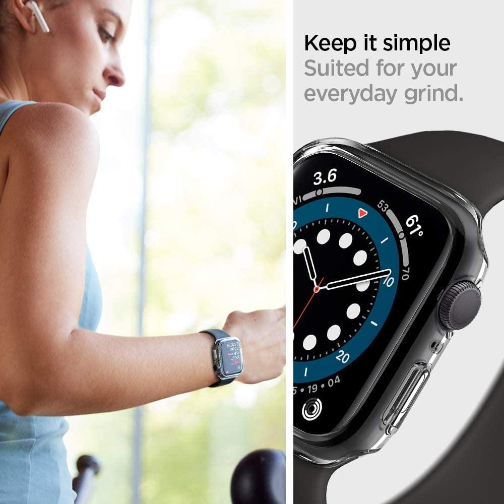 Spigen® Thin Fit™ CC ACS02814 Apple Watch Series 6 / 5 / 4 / SE (44mm) Case - Crystal Clear