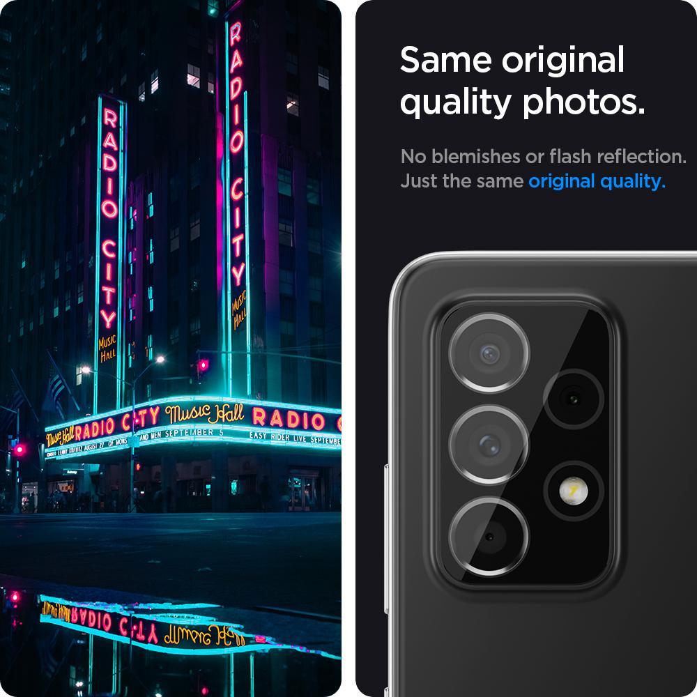 Spigen® (x2Pack) GLAS.tR™ Optik Camera Lens AGL02836 Samsung Galaxy A52 Premium Tempered Glass – Black