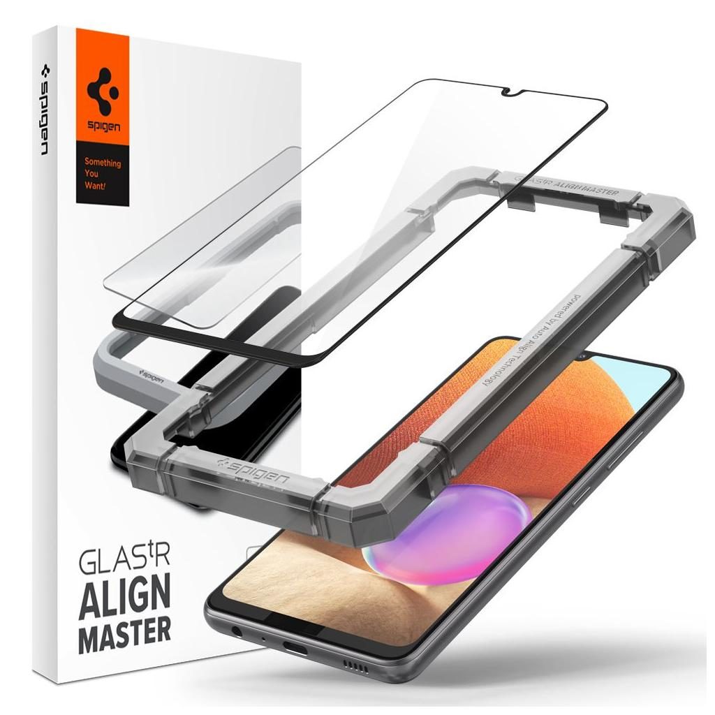 Spigen® GLAS.tR™ ALIGNmaster™ Full Cover HD AGL02820 Samsung Galaxy A32 4G Premium Tempered Glass Screen Protector