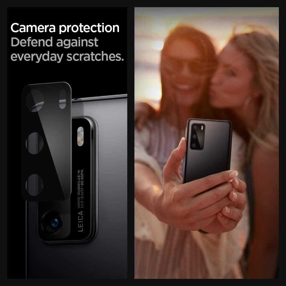 Spigen® x2Pack GLAS.tR™ AGL01252 Huawei P40 Premium Tempered Glass Camera Lens Screen Protector – Black
