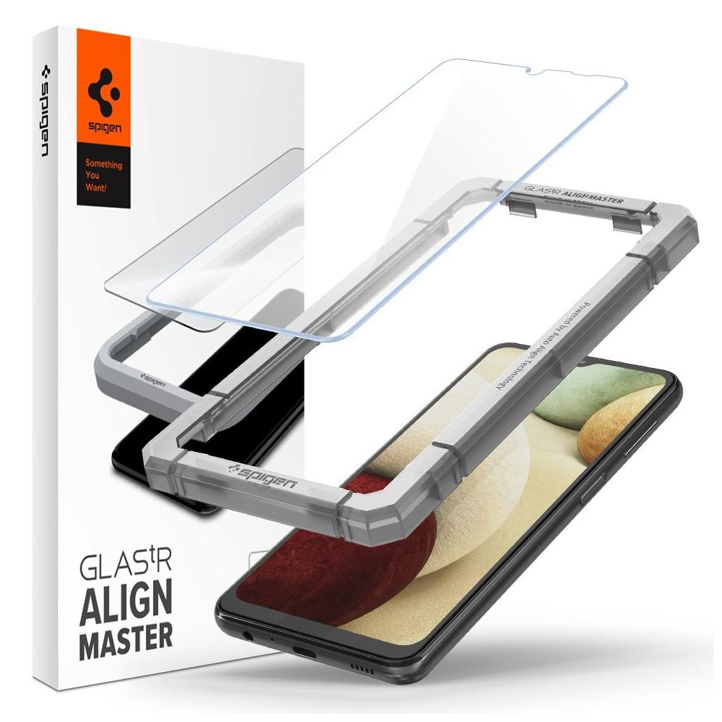 Spigen® (x2Pack) GLAS.tR™ ALIGNmaster™ Full Cover HD AGL02827 Samsung Galaxy A32 / A12 Premium Tempered Glass Screen Protector