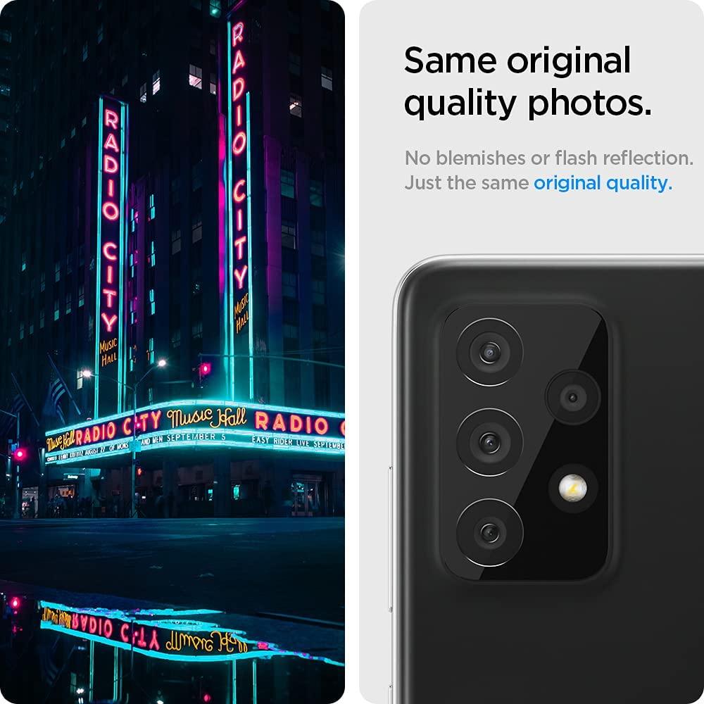Spigen® (x2Pack) GLAS.tR™ Optik Camera Lens AGL02955 Samsung Galaxy A72 Premium Tempered Glass – Black