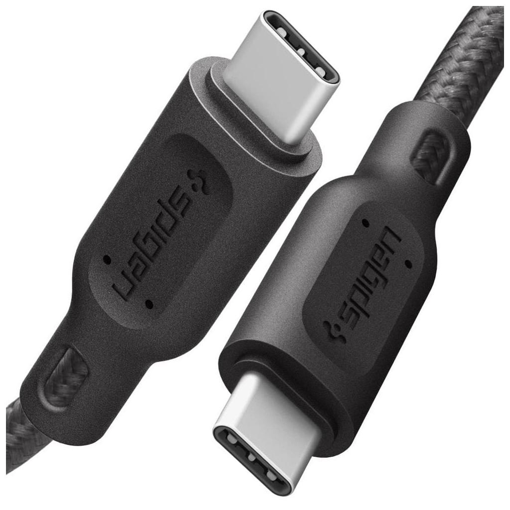 Spigen® C11C1 Durasync™ 000CA25704 USB-C to USB-C 2.0 PD 60W / QC3.0 1.5m Cotten Braided Cable - Gunmetal