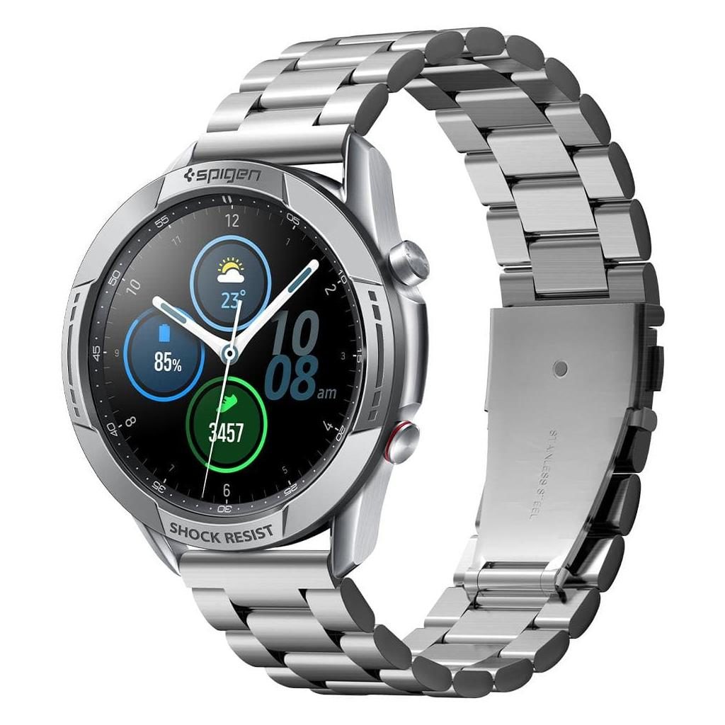 Spigen® Chrono Shield AMP02239 Galaxy Watch 3 (45mm) Aluminum Metal Ring - Silver