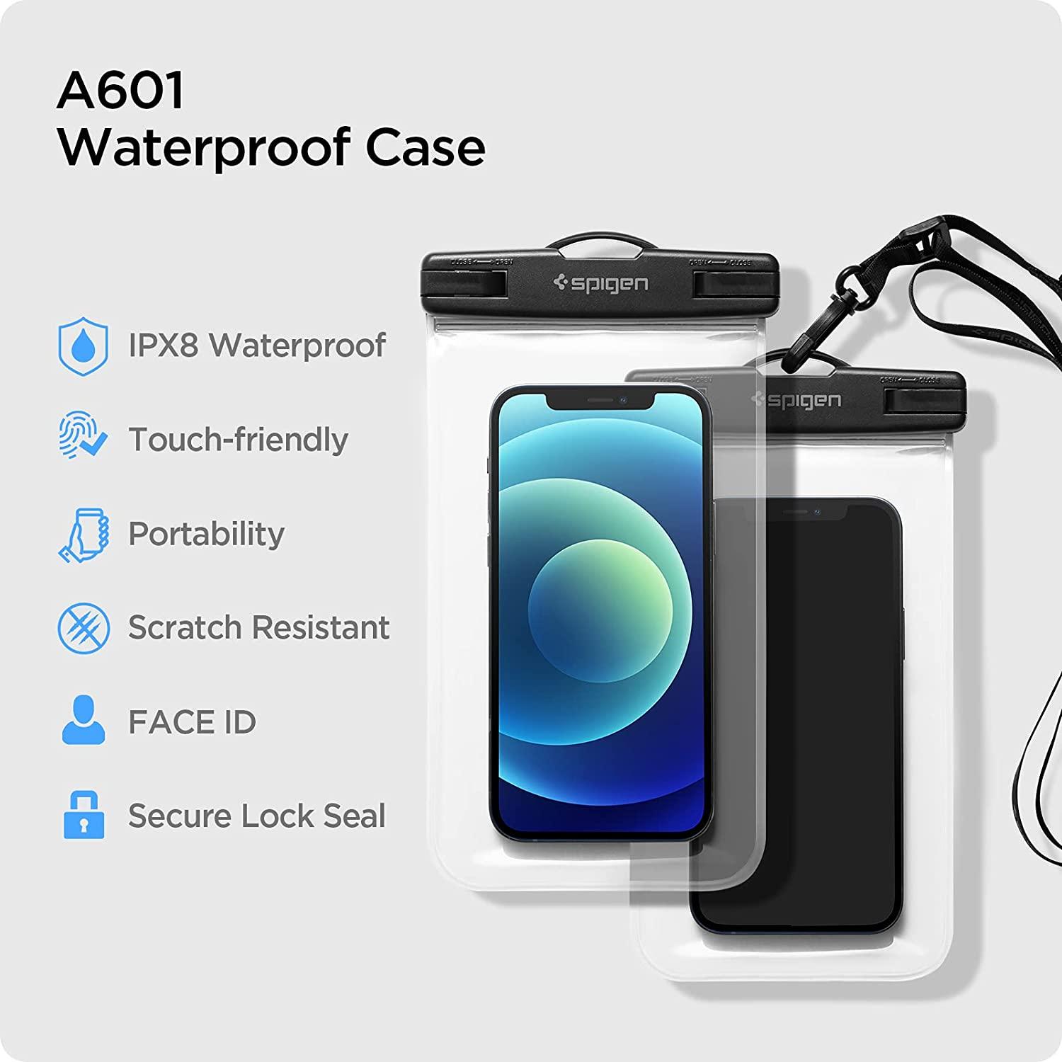 Spigen® (x2Pack) A601 Universal Waterproof Case - Crystal Clear