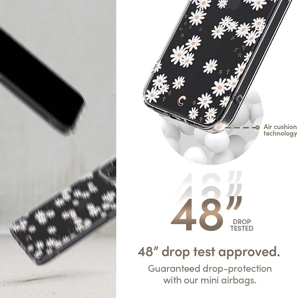 Spigen® Cyrill Cecile Collection ACS03616 iPhone 13 Case – White Daisy
