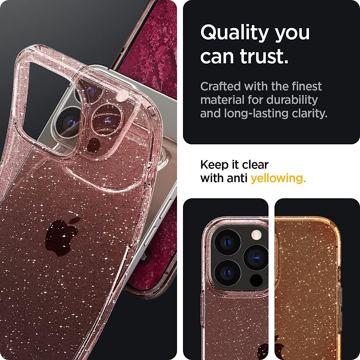 Spigen® Liquid Crystal™ Glitter ACS03199 iPhone 13 Pro Max Case - Rose Quartz