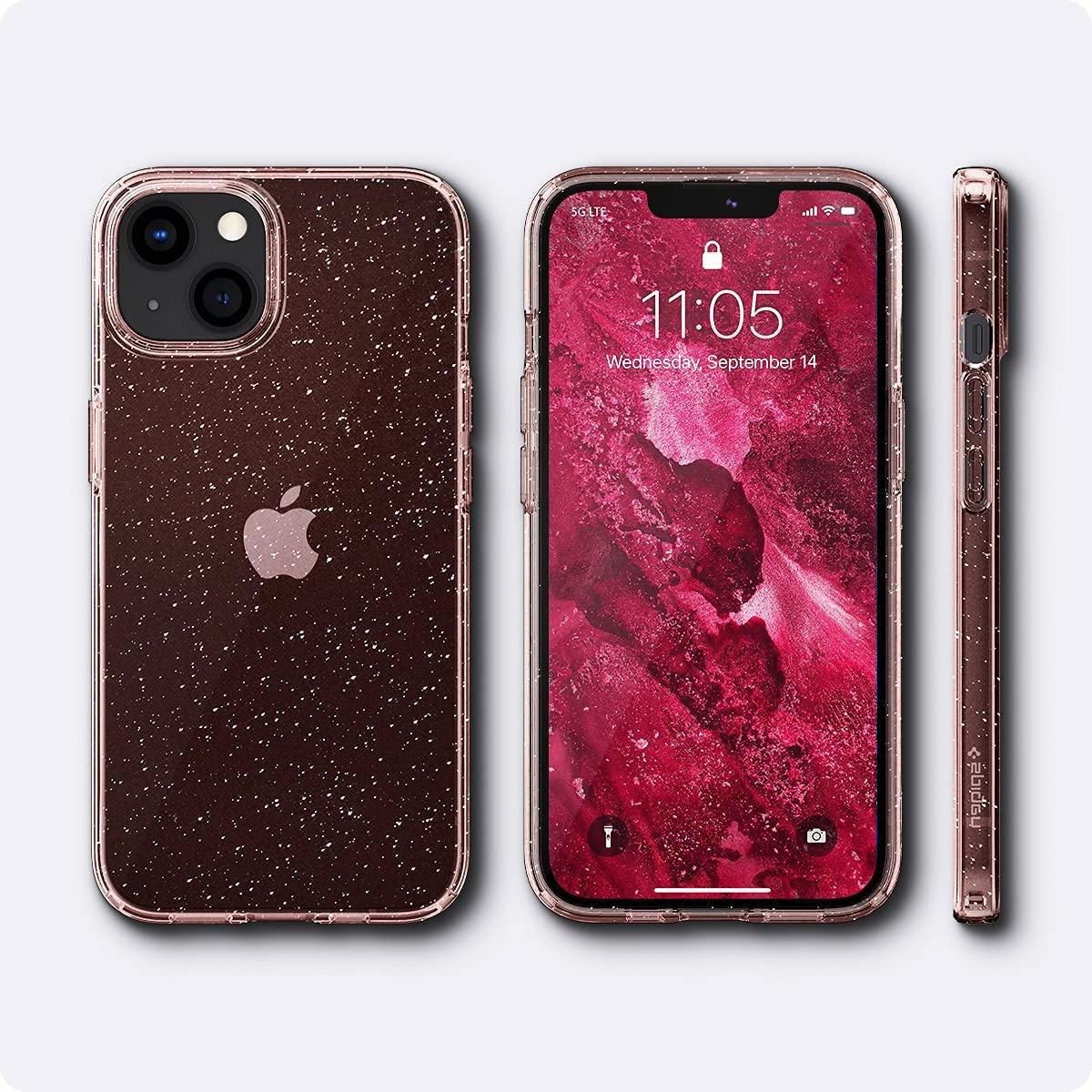 Spigen® Liquid Crystal™ Glitter ACS03517 iPhone 13 Case - Rose Quartz