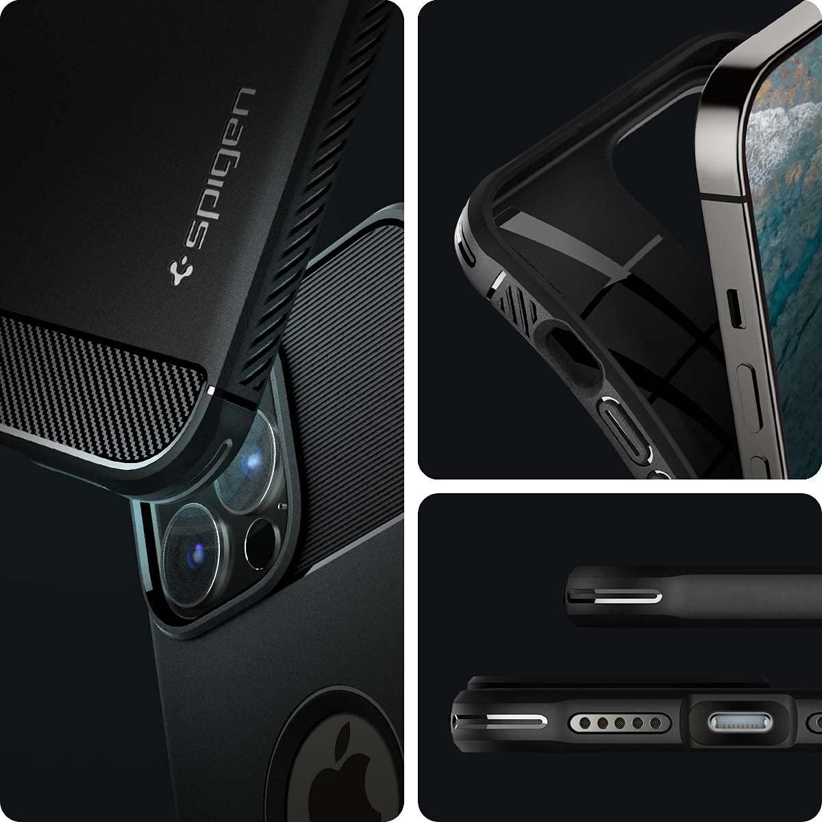 Spigen® Rugged Armor™ ACS03257 iPhone 13 Pro Case - Matte Black