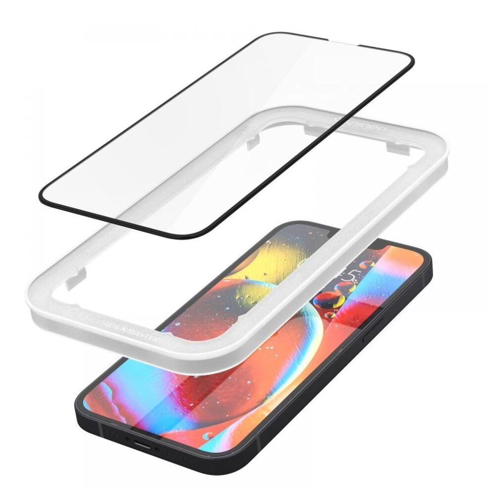 Spigen® (x2.Pack) GLAS.tR™ ALIGNmaster™ Full Cover AGL03387 iPhone 16e | 14 | 13 | 13 Pro Premium Tempered Glass Screen Protector