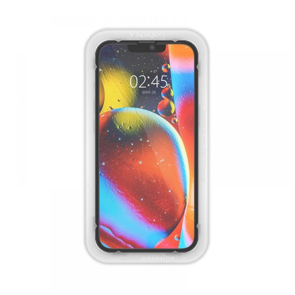 Spigen® (x2.Pack) GLAS.tR™ ALIGNmaster™ Full Cover AGL03387 iPhone 16e | 14 | 13 | 13 Pro Premium Tempered Glass Screen Protector