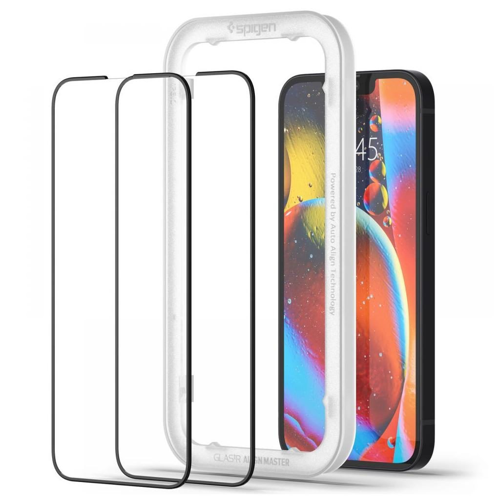 Spigen® (x2.Pack) GLAS.tR™ ALIGNmaster™ Full Cover HD AGL03387 iPhone 14 / 13 / 13 Pro Premium Tempered Glass Screen Protector
