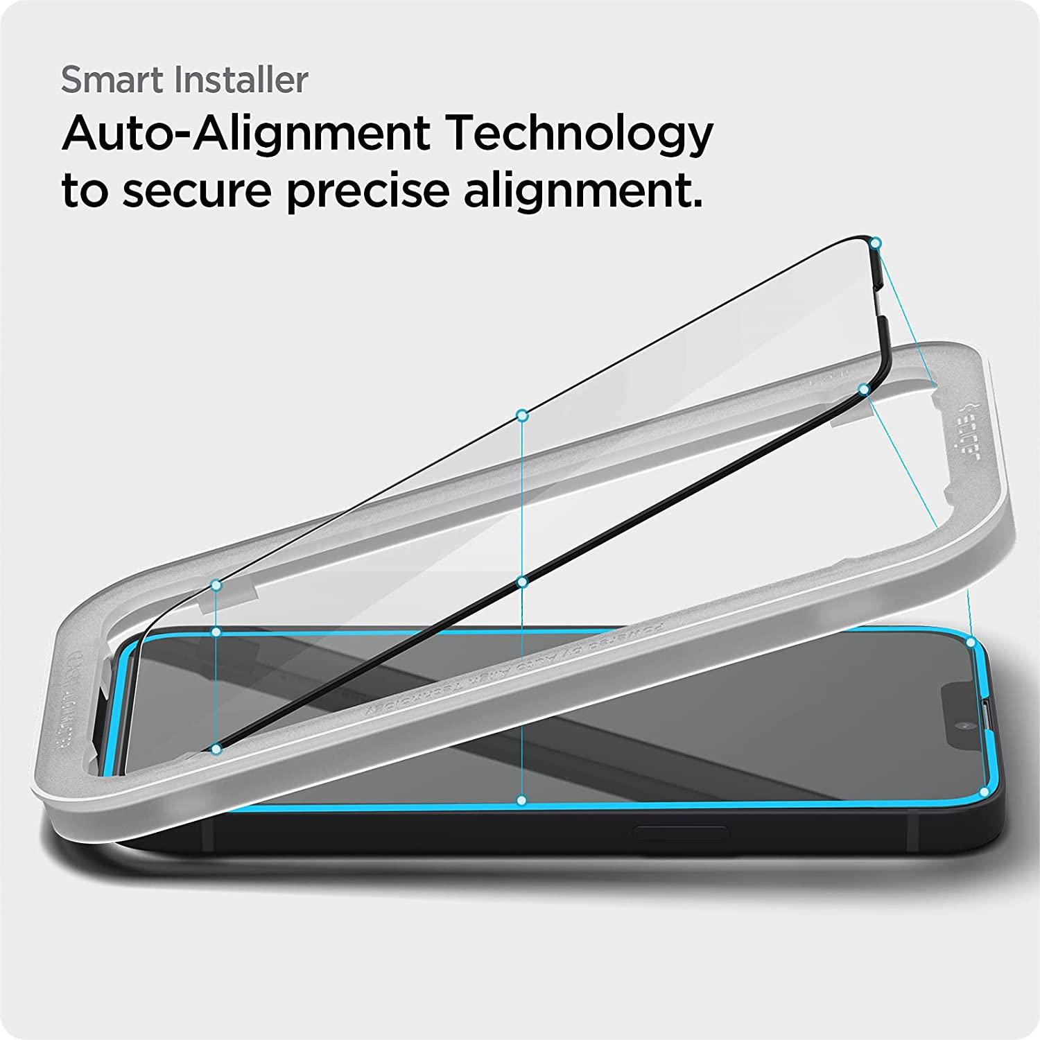 Spigen® (x2.Pack) GLAS.tR™ ALIGNmaster™ Full Cover HD AGL03398 iPhone 13 Mini Premium Tempered Glass Screen Protector