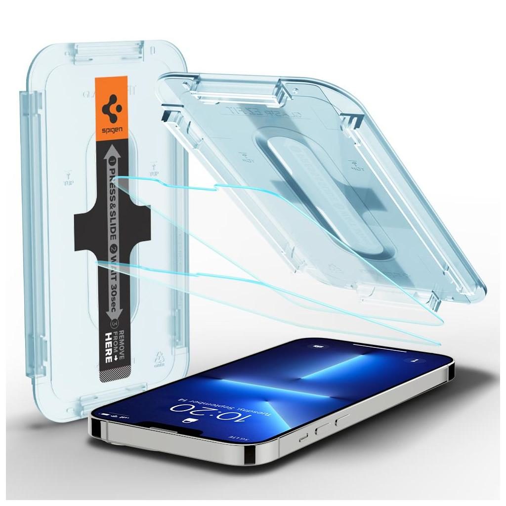 Spigen® (x2.Pack) GLAS.tR™ EZ FIT™ HD AGL03385 iPhone 14 / 13 / 13 Pro Premium Tempered Glass Screen Protector