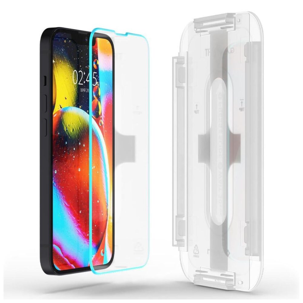 Spigen® (x2.Pack) GLAS.tR™ EZ Fit™ AGL03385 iPhone 16e | 14 | 13 | 13 Pro Premium Tempered Glass Screen Protector