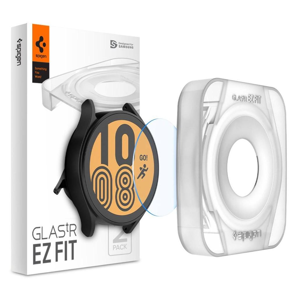 Spigen® (x2.Pack) GLAS.tR™ EZ FIT™ HD AGL03429 Samsung Galaxy Watch 4 (44mm) Premium Tempered Glass Screen Protector