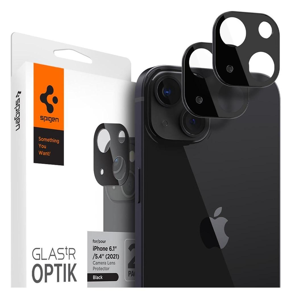 Spigen® (x2.Pack) GLAS.tR™ Optik Camera Lens AGL03395 iPhone 13 / iPhone 13 Mini Premium Tempered Glass - Black