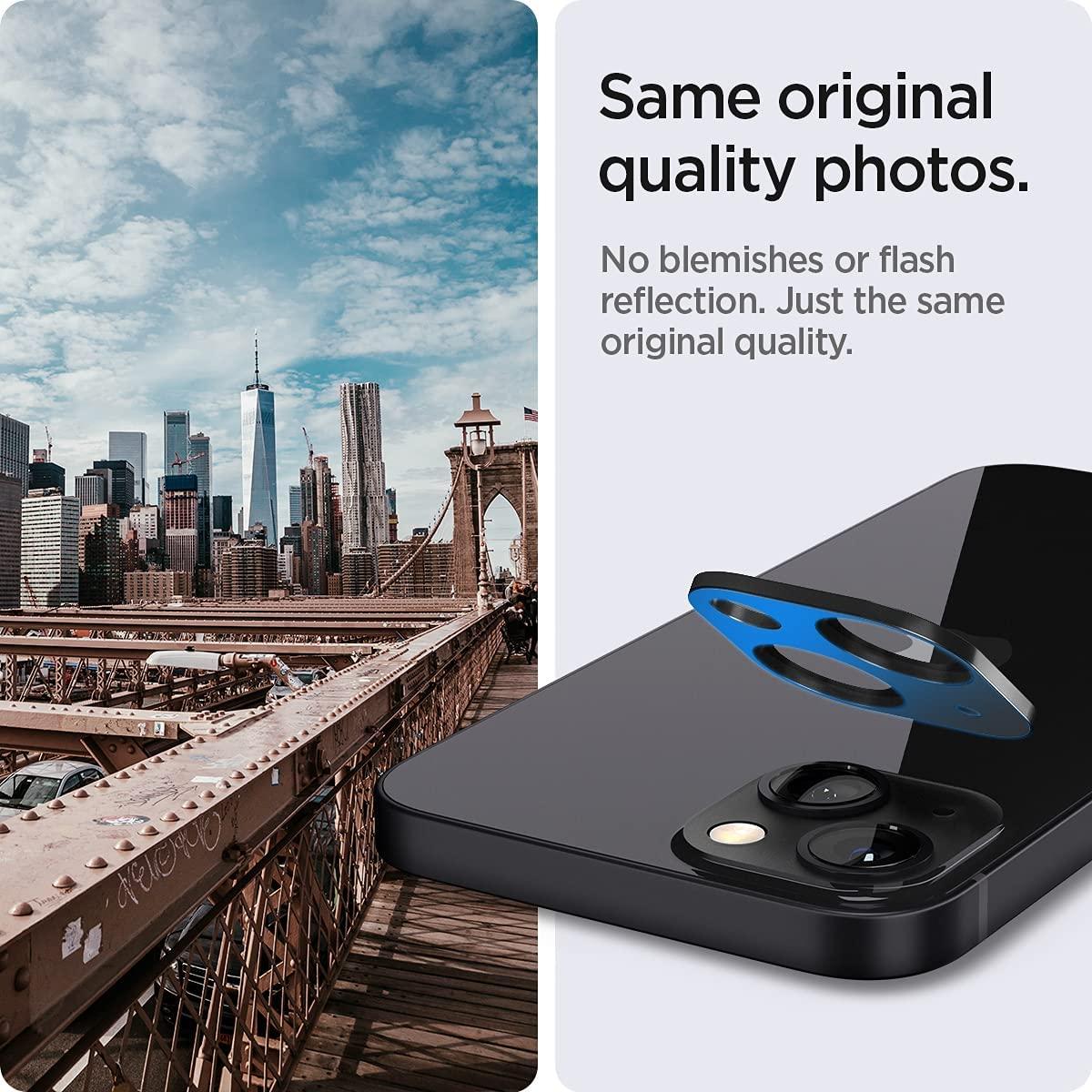 Spigen® (x2.Pack) GLAS.tR™ Optik Camera Lens AGL03395 iPhone 13 Mini Premium Tempered Glass - Black